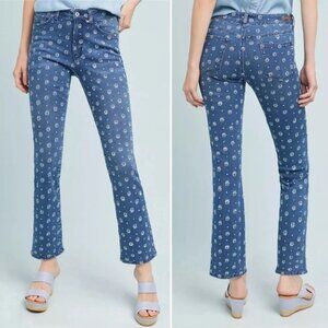Anthropologie Pilcro Embroidered High-Rise Cropped Bootcut Jeans Sz 25